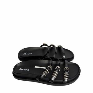 ABOUND WOMEN'S BLACK GOLD AIMEE SLIDE SANDALS SIZE 9 BRAND NEW WITH NO TAGS